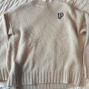 Victoria Secret Pink Preppy oversized knit crew neck sweater